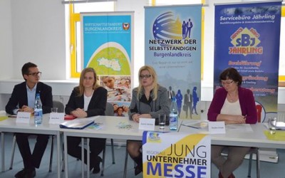 Pressekonferenz zur Jung-Unternehmer-Messe im EKZ „Schöne Aussicht“ in Leißling